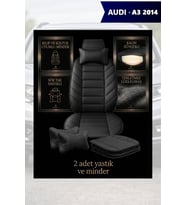 audi a3 2014 Koltuk ve Kılıf uyumlu Lüks Yastık Minder Siyah 2 Minder 2 Yastık
