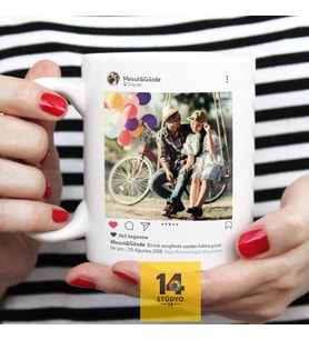 Stüdyo 14 Kişiye Özel İnstagram Post Kupa - Mug ( Sevgiliye -Arkadaşa Hediye )