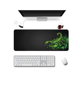 SonicTouch Klavye Mousepad 40x90cm Dikişsiz Pürüzsüz Su Geçirmez Kaymaz Neon Yeşili Akrep