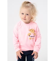 Breeze Kız Çocuk Sweatshirt Ayıcık Aksesuarlı 1.5-5 Yaş, Pudra