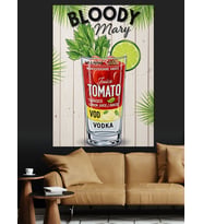 Bloody Mary Domates Kokteyli Reklam Afişi Dekoratif Kanvas - Mdf Ahşap Tablo