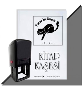 Kişiye Özel  Sevimli Kedi 4 Tarihli Kitap Kaşesi (Siyah)