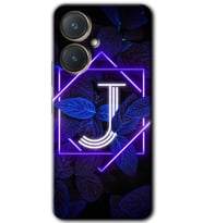 Vivo Y27 Kılıf HD Desen Baskılı Kılıf - Dark Neon Yaprak J Harfi
