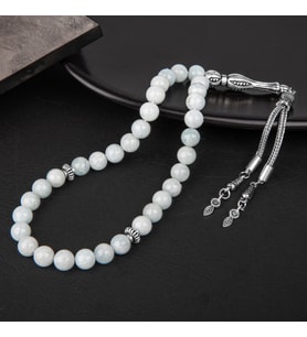 Akuamarin Doğal Taş Tesbih 33lük - 8mm (Çok Renkli)