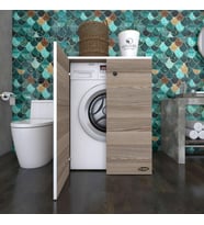 Kenzlife çamaşır makinesi dolabı kapaklı tatyana crd 90*70*60 banyo ofis kapaklı arkalıksız (Karışık)