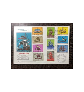 Repubblica S. Marino "Storia della Nave" 1963 Yelkenli/ Gemi Temalı ilk Gün Zarfı FDC 1963 Tam Seri
