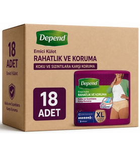 Depend Emici Külot Yetişkin Bezi XL - Extra Large Kadın 18 Adet (2PK*9)