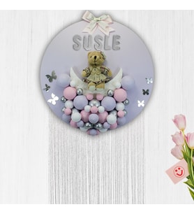 Bubble Daire Kapı Süsü, 35 cm - Lila (STD)
