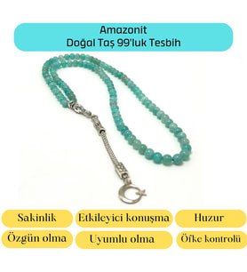 Sertifikalı Amazonit 6mm 99luk Doğal Taş Tesbih