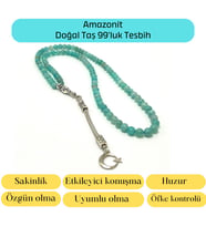 Sertifikalı Amazonit 6mm 99luk Doğal Taş Tesbih