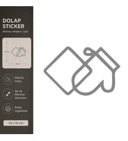 Eldiven Mat Gri Dekoratif Folyo Sticker 14x14 cm