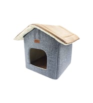 Kedi ve köpekler için rahat gri yuvalı yatak 35x35x40 cm
