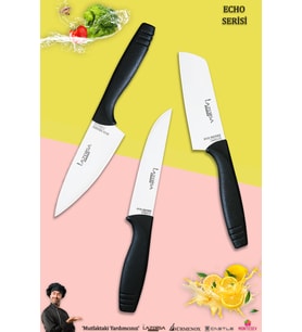 Eco Serisi Mutfak Bıçak Seti Et Ekmek Sebze Şef Bıçağı 3 Lü Set ( Mft-1598)