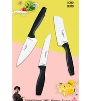 Eco Serisi Mutfak Bıçak Seti Et Ekmek Sebze Şef Bıçağı 3 Lü Set ( Mft-1598)