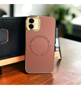 İPHONE 11 Uyumlu  Magsafeli deri görünümlü telefon kılıfı