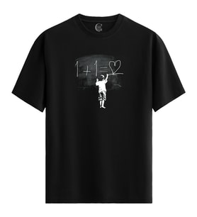 Love Equation - %100 Pamuklu Erkek Siyah Tişört - Premium Quality (Beyaz)