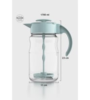 Renga Spiro 1700 ml Pudra Kapaklı Cam Karıştırma Sürahisi 111030 (Turkuaz)