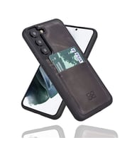 Bouletta Samsung Galaxy S22 Plus Uyumlu Deri Kartlıklı Arka Kapak TN18EF Gri