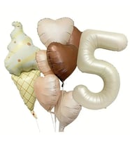 Retro  Kalp 5 Yaş Folyo Balon Set
