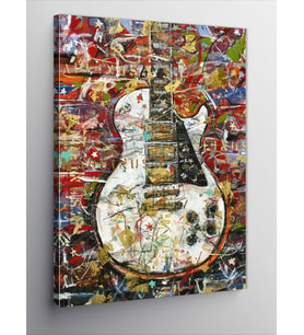 Kanvas Tablo Les Paul Elektro Gitar
