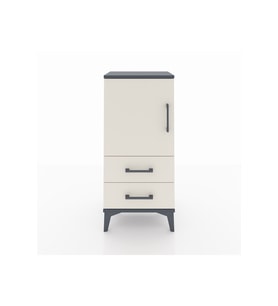 Arges Komodin 2 Raflı 2 Çekmeceli Tek Kapaklı 44x30x96 Antrasit-Aytaşı