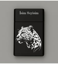 Kaplan Desenli Metal Tabaka – Kişiye Özel İsimli Hediyelik M29