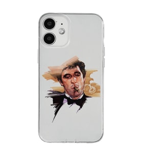 Iphone 12 Uyumlu Tony Montana Scarface Desenli Şeffaf Telefon Kılıfı