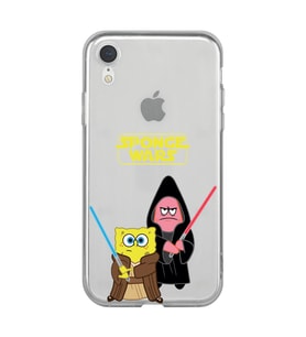 Iphone XR Uyumlu Sunger Bob Star Wars Desenli Şeffaf Telefon Kılıfı