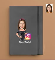 Kişiye Özel Fenomen Kadın Model 13x21 Gri Defter-50