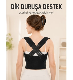 Sırt Destek Korsesi Dik Duruş İçin Ayarlanabilir Lastikli Postür ve Bel Korsesi