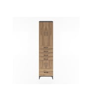 Hyperion Dolap 4 Raflı 5 Çekmeceli 4 Kapaklı 60x44x243 Antrasit-Çam