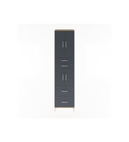 Hyperion Dolap 3 Raflı 4 Çekmeceli 4 Kapaklı 60x44x243 Çam-Antrasit