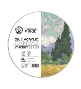 Vincent Oil & Acrylic Canvas White Daire Tuval Dokulu Blok 300 gr 25 cm 10 Sayfa 