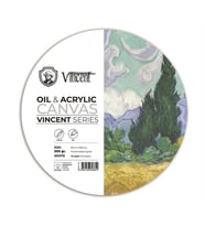 Vincent Oil & Acrylic Canvas White Daire Tuval Dokulu Blok 300 gr 25 cm 10 Sayfa 