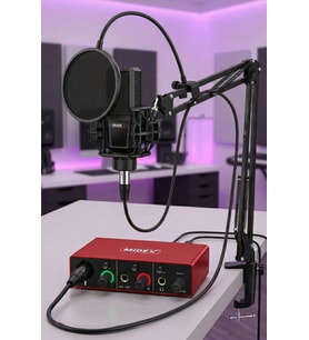 Midex MX2020-GLX-500 PRO Midex Ses Kartı ve Condenser Mikrofon Stand Filtre Set