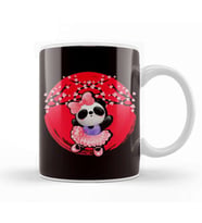 Panda Japan Flag Sakura Cherry Blossom Tree Japanese Art Kupa Bardak Porselen