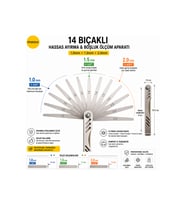 Cep Telefonu Hassas Ekran Ayırma Ve Boşluk Ölçme Aparatı - Paslanmaz Çelik 14 Bıçaklı (1.0 - 1.5 - 2.0 Mm) - Tamir Takımı