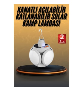 Mey İthalat® 5 Kanatlı Bahçe Aydınlatma Led Askılı Solar Güneş Enerji Usb Sarjlı