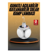 Mey İthalat® 5 Kanatlı Bahçe Aydınlatma Led Askılı Solar Güneş Enerji Usb Sarjlı