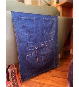 Mavi Denim Koltuk Kenarı Portatif Düzenleyici