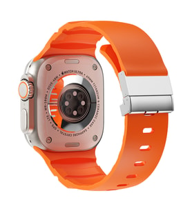 Apple Watch 10 46mm Uyumlu Zore KRD-145 Metal Tokalı Silikon Kordon