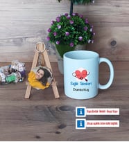 Sağlık Teknikeri Kupa Bardak Beyaz ve Fotoğraflı Ahşap Anahtarlık HediyeTıp Bayramı Hediyesi (Model 1)