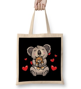 Koala Stuffed Animal Kawaii Heart Koala Bear Bez Çanta Uzun Saplı