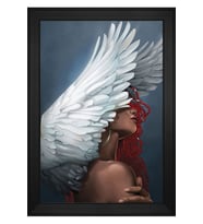 Kadın Motifli Kanvas Tablo 80 x 110 cm Siyah Çerçeve
