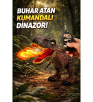 Işıklı Sesli Buhar Atan Yürüyen Pilli Gerçekçi Oyuncak Dinozor Uzaktan Kumandalı (Kutu 28*38cm) (Yeşil)