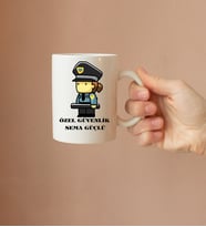 Ebruli Hediyelik Kişiye Özel Bayan Güvenlik Kupa Bardak