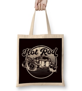 Classic Old American Cars Hot Rod Automobile Speed Vehicle-1 Bez Çanta Uzun Saplı