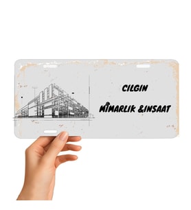 Mimara Mühendise Özel Metal Ofis Tabelası - İnşaat Mühendisi Dekoratif Duvar Levhası 14.5 x 29.5 cm