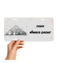 Mimara Mühendise Özel Metal Ofis Tabelası - İnşaat Mühendisi Dekoratif Duvar Levhası 14.5 x 29.5 cm