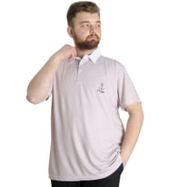 Mode XL Büyük Beden Erkek T-shirt Polo Yaka Çizgili KAGI 23340 Bordo